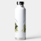 キャビン素朴エルクウッドマウンパーソナライズされたテン ウォーターボトル (左面)