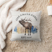 キャビン素朴エルクホワイトウッドマウンパーソナライズされたテン クッション (ブランケット)