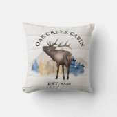 キャビン素朴エルクホワイトウッドマウンパーソナライズされたテン クッション (正面)