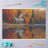 キャビン素朴オータムアットザレイクデクページ 薄葉紙 (クラフト)