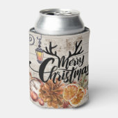 キャビン素朴スタイルとウッドファームハウスクリスマス 缶クーラー (缶正面)