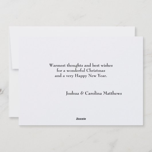 キャビン素朴スノーウィンタークリスマスフラット シーズンカード (裏面)