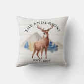 キャビン素朴ディアホワイトウッドマウンパーソナライズされたテン クッション (裏面)