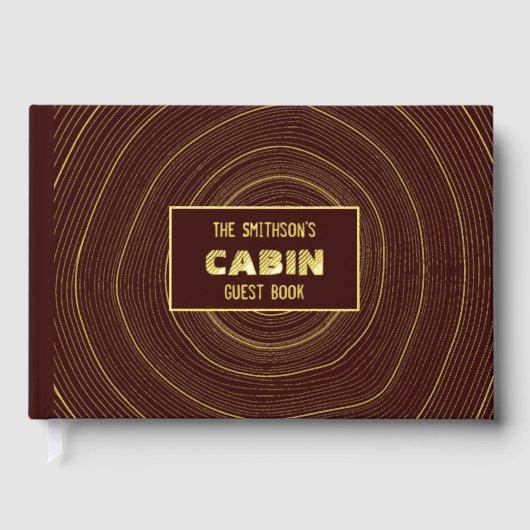 キャビン素朴バケーションホームレンタル金ゴールドツリーリングや輪 ゲストブック (正面)