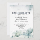 キャビン素朴バチェロレッテ週末の日程 招待状 (正面)