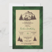 キャビン素朴バースデーパーティーの招待 招待状 (正面)