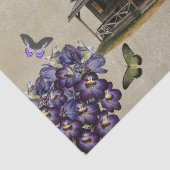 キャビン素朴パープルフローラ蝶デクページ 薄葉紙 (詳細)