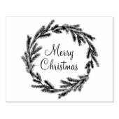 キャビン素朴メリークリスマス冬のリースギフト ラバースタンプ (インプリント)