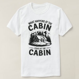 キャビン素朴ライフ引用文 自然山情景 Tシャツ