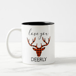 キャビン素朴ラブユーDeadly Buffalo Plaid ツートーンマグカップ