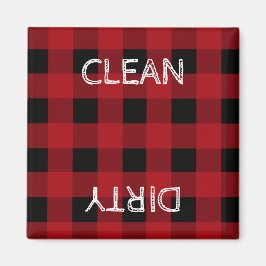 キャビン素朴レッド&ブラック食洗機 マグネット