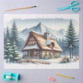 キャビン素朴冬水の色の切り離し 薄葉紙 (クラフト)