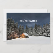 キャビン素朴雪の冬クリスマス 招待状 (正面)