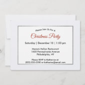 キャビン素朴雪の冬クリスマス 招待状 (裏面)