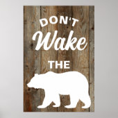 キャビン素朴、クマのバーンウッドの看板を目を覚ますな ポスター (正面)