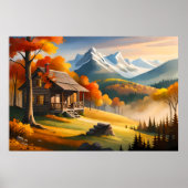 キャビン絵を描ズ:森調和と雪山 ポスター (正面)