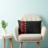 キャビン赤い格子柄ムースホフプリント腰枕 ランバークッション (椅子)