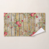 キャビン赤ローズフラワーフローラみすぼらしいシックなタオル バスタオルセット (ハンドタオル)