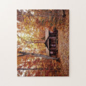 キャビン・イン・ザ・秋・カラー・ウッズ ジグソーパズル (縦)