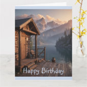 キャビン・オン・ザ・レイク カード (黄色い花)