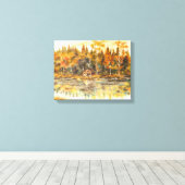 キャビン・オン・ザ・レイク キャンバスプリント (インサイチュ (ウッドフロア))