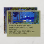 キャビン コテージ ゲットアウェイ ご招待 簡単にカスタマイズできます！ 招待状 (正面/裏面)