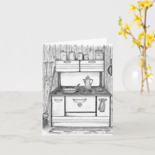 キャビン・ストーブ カード (黄色い花)