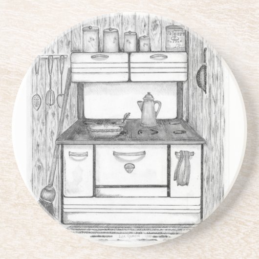 キャビン・ストーブ コースター (正面)