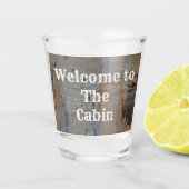 キャビン・ツリー・トランクへようこそクローズアップ・フォト ショットグラス (正面)