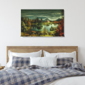 キャビン・バイ・ザ・レイク キャンバスプリント (インサイチュ (寝室))