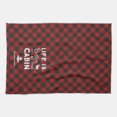 キャビン・ファミリー・バッファロー・プレイドでの生活は良い キッチンタオル (横)