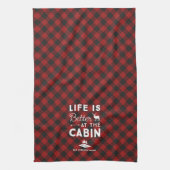 キャビン・ファミリー・バッファロー・プレイドでの生活は良い キッチンタオル (縦)