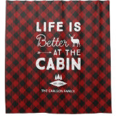 キャビン・ファミリー・バッファロー・プレイドでの生活は良い シャワーカーテン (正面)