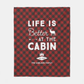 キャビン・ファミリー・バッファロー・プレイドFでの生活は良い フリースブランケット (正面)