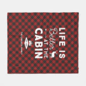 キャビン・ファミリー・バッファロー・プレイドFでの生活は良い フリースブランケット (正面(横))