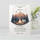キャビン フォレスト ウッド スカイ ツリー ファイア キャンピング ウェディング 招待状 (スタンド正面)