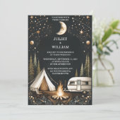 キャビン フォレスト ウッド スカイ ツリー ファイヤー キャンピング ウェディング 招待状 (スタンド正面)