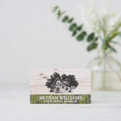 キャビン |フォレスト |自然 |木材 名刺 (スタンド正面)