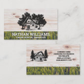 キャビン |フォレスト |自然 |木材 名刺 (正面/裏面)