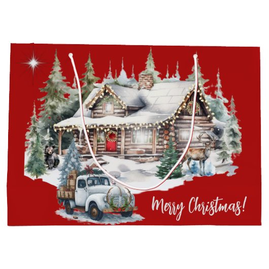 キャビン・ホリデーからメリークリスマス ラージペーパーバッグ (裏面)