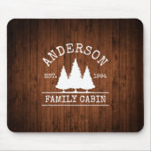 キャビン 家族 名 郷土風 木製 プリント マウスパッド (正面)