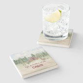 キャビン·引用文·ライフはキャビンの方が良い ストーンコースター (横)