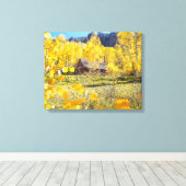 キャビン《植物》アスペン キャンバスプリント (インサイチュ (ウッドフロア))