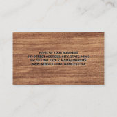 キャビン |濃い木目テクスチャ 名刺 (裏面)