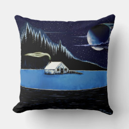 "キャビンby the Lake"装飾用クッションデザイン。 クッション