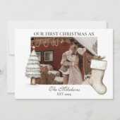 キャビ素朴ン初めてのクリスマスカップルの写真 シーズンカード (正面)