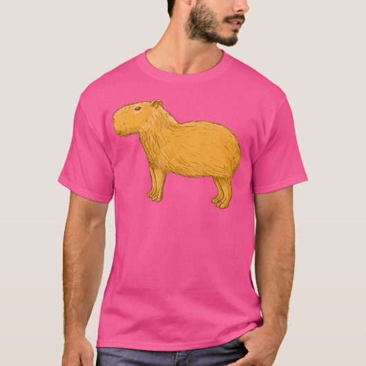 キャピおもしろいバラかわいい動物 Tシャツ (正面)