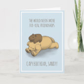 キャピおもしろいバラとドッグパン誕生日カード カード (正面)