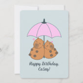 キャピおもしろいバラカップル青パン誕生日カード シーズンカード (正面)