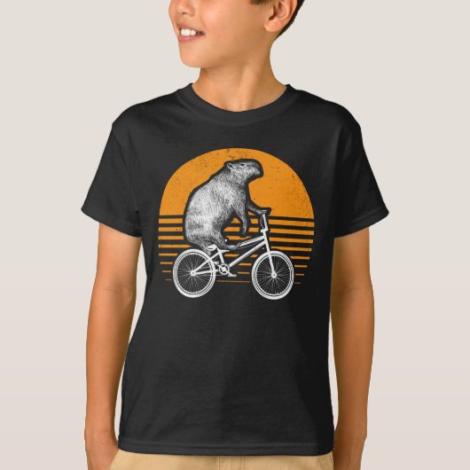 キャピおもしろいバラ乗用バイクレトロケイピラ自転車 Tシャツ (正面)